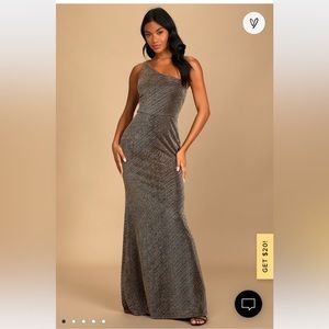 NWT! Lulu’s Black and Gold Evening Gown